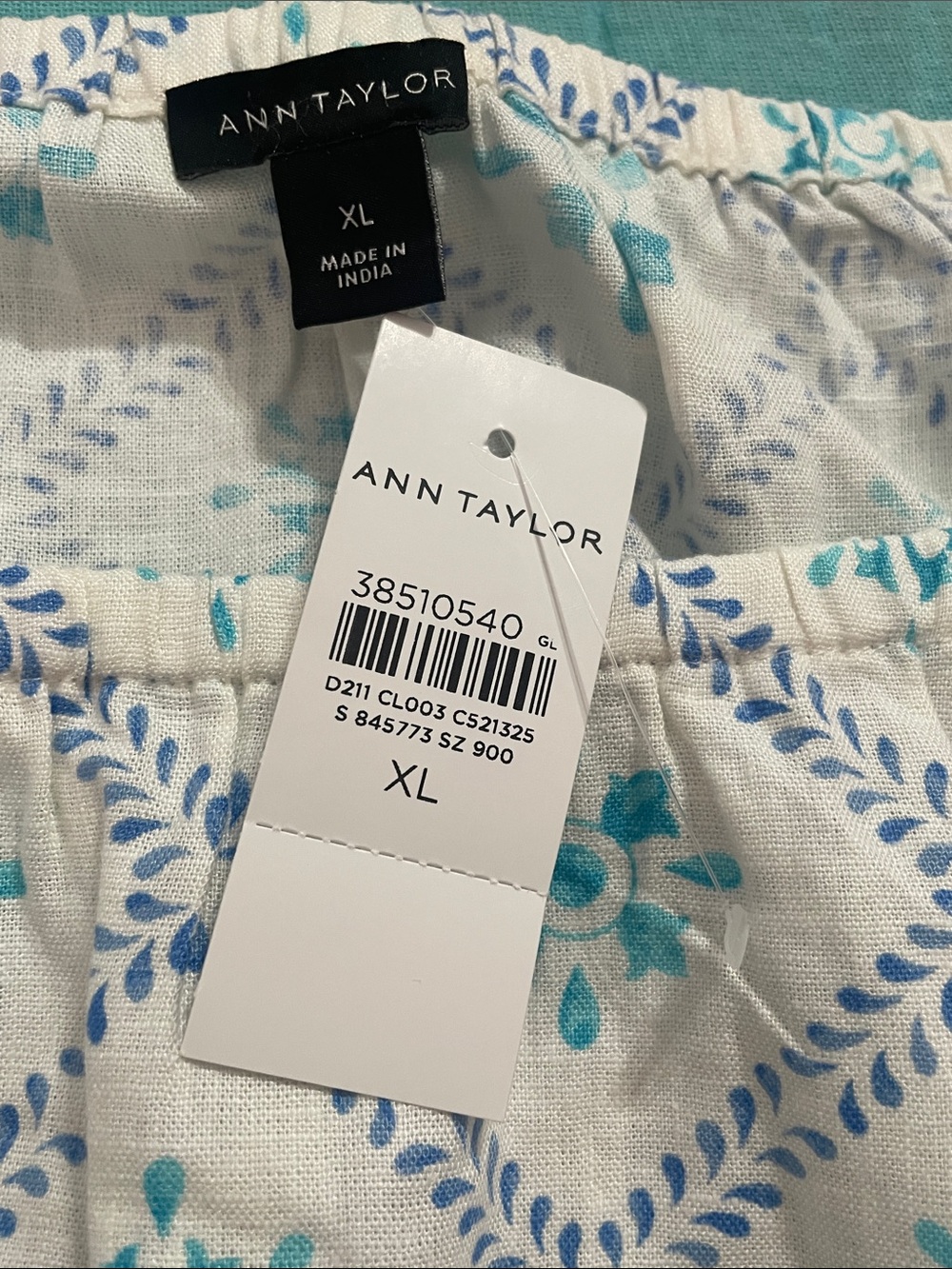 Ann Taylor Bubble Hem Blouse, Sea Isle, XL - Picture 2 of 4